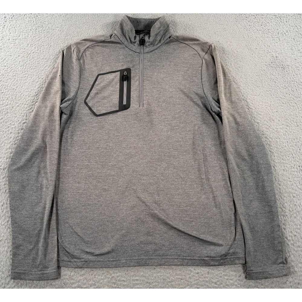 RLX Ralph Lauren Sweatshirt Men Small Gray Performance Quarter Zip Long Sleeve